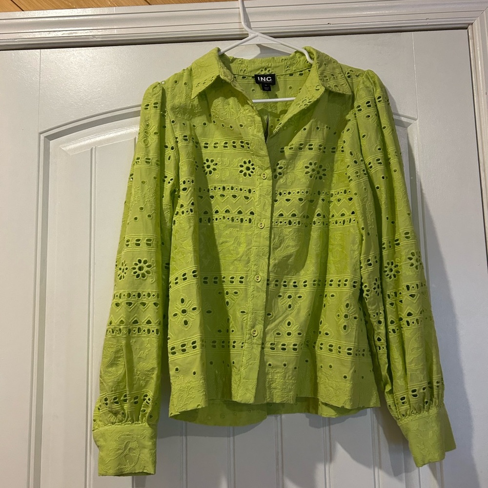 INC International Concepts Harvest Pear Eyelet Top